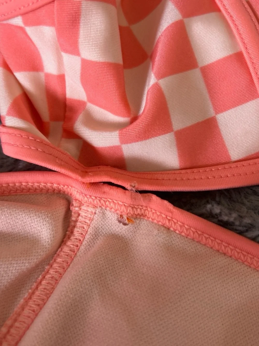 Pink cat and jack Checkered Two-Piece Bikini Set